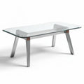 Table basse en verre trempé avec pieds en métal dimensions 150 x 80 x 75cm