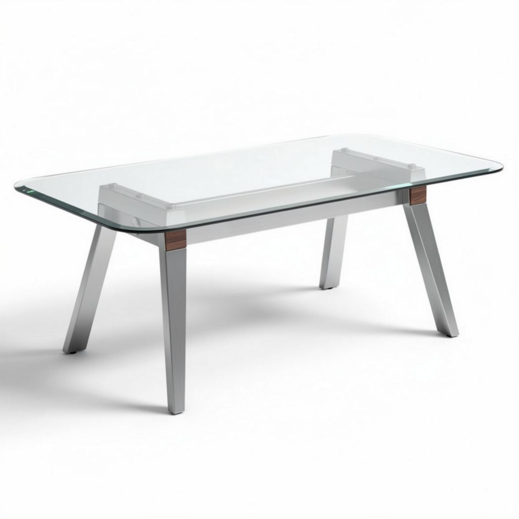 Table basse en verre trempé avec pieds en métal dimensions 150 x 80 x 75cm