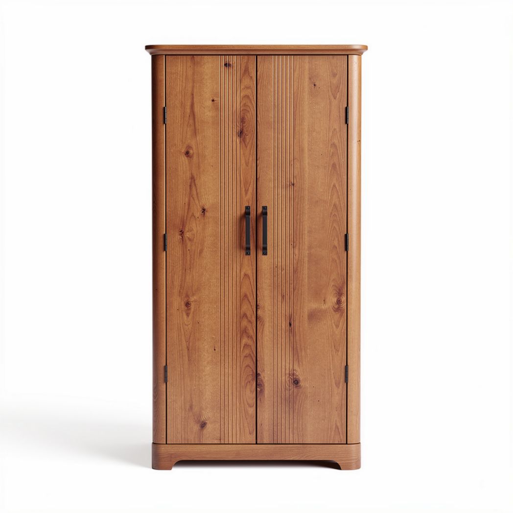Armoire en bois de pin couleur chêne 30 x 60 x 150 cm pour rangement