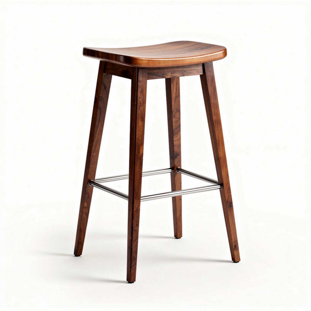 Tabouret en bois sombre de 40 x 40 x 75 cm pour bar ou cuisine